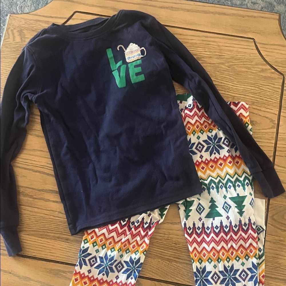 Old Navy Navy and Multicolor Kids Pajama Set